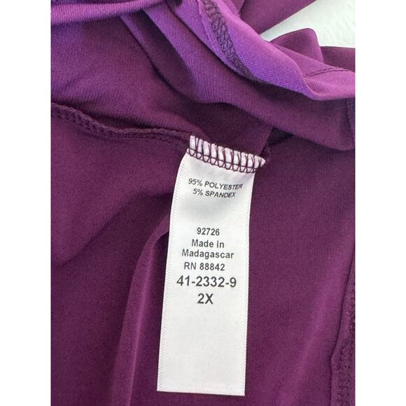 Catherines Cowl Neck Tunic Top – Berry Purple – 2X – NWT - Picture 4 of 4